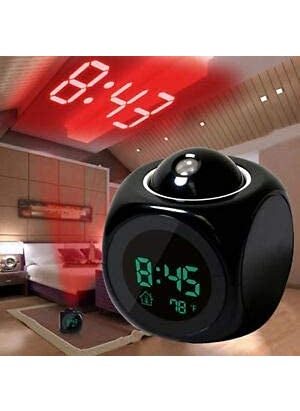 KIDINGTON Designs Digital LCD Voice Talking Function LED WallCeiling Projection AlarmSnoozeTemperature Display 12hr24hr Bedside Alarm Clock Multicolor