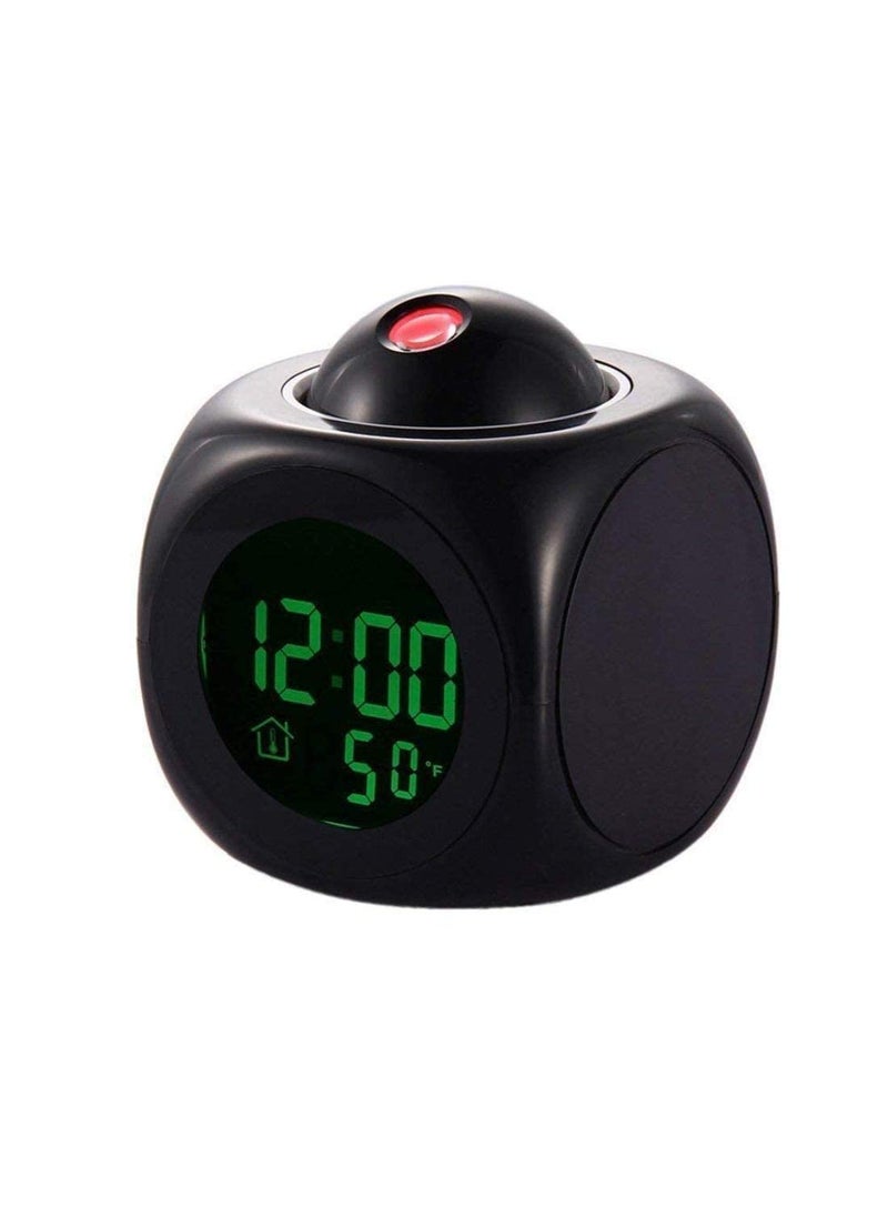 Obedient Digital LCD Voice Talking Function LED WallCeiling Projection AlarmSnoozeTemperature Display 12hr24hr Bedside Alarm Clock