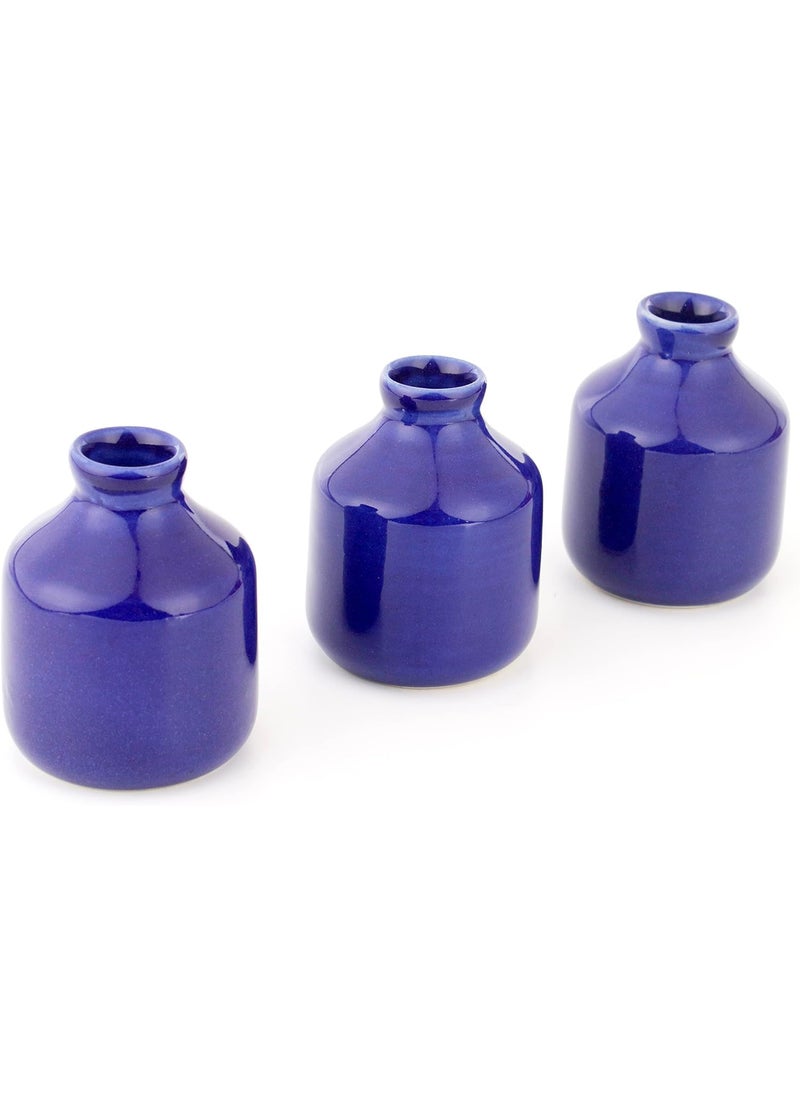 Mkd2 Rise Ceramic Reed Diffuser Pot I Empty Aroma Pot Set of 3 Blue for Home Fragrance