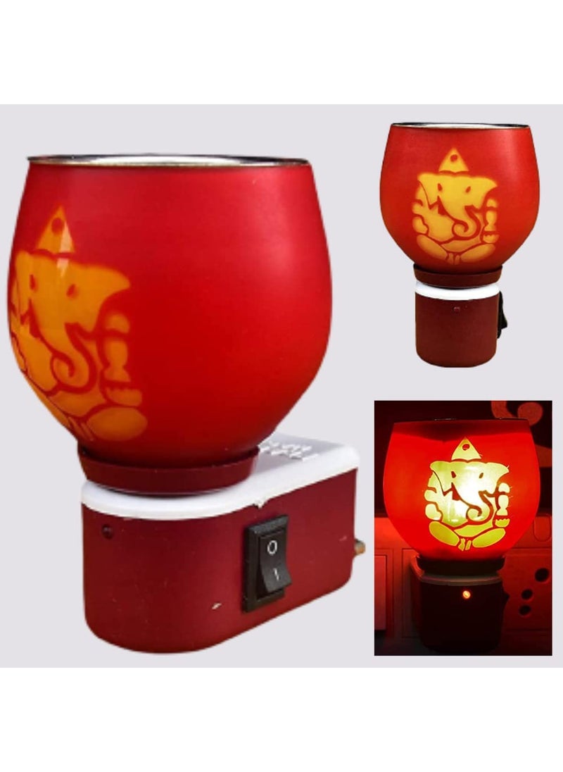 SuNZita Kapoor Dani Electrical Camphor Diffuser Glass with OnOff Switch to Toggle Between Burner and Lamp Aroma Diffuser Ceramic Material I Pack of 1 Ganesha