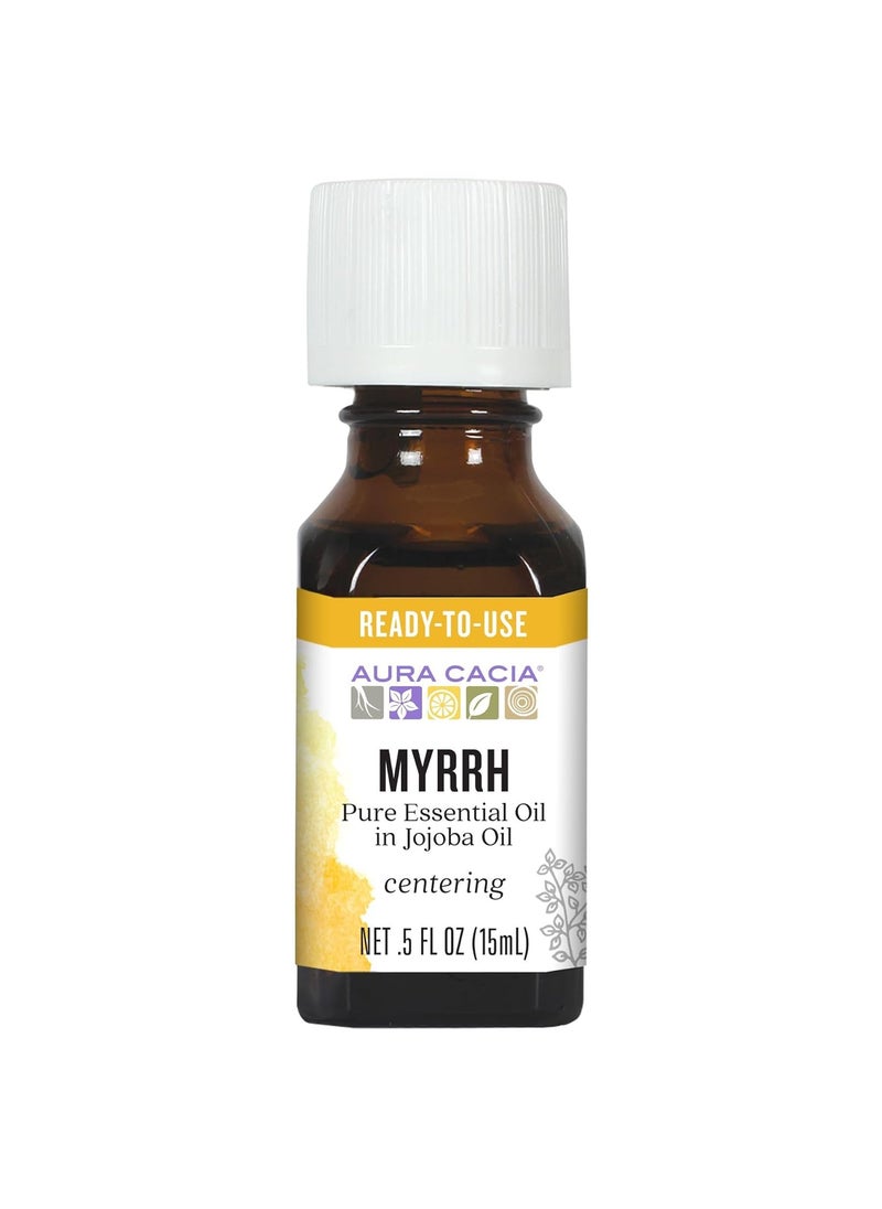 Aura Cacia Myrrh Essential Oil (in jojoba Oil) | 0.5 fl. oz. | Commiphora myrrha