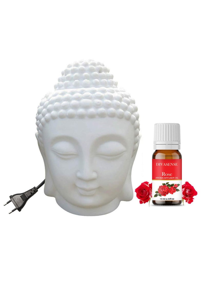 Electric Buddha Diffuser for Home Fragrance Ceramic Night Lamp Head Shape Diffuser for