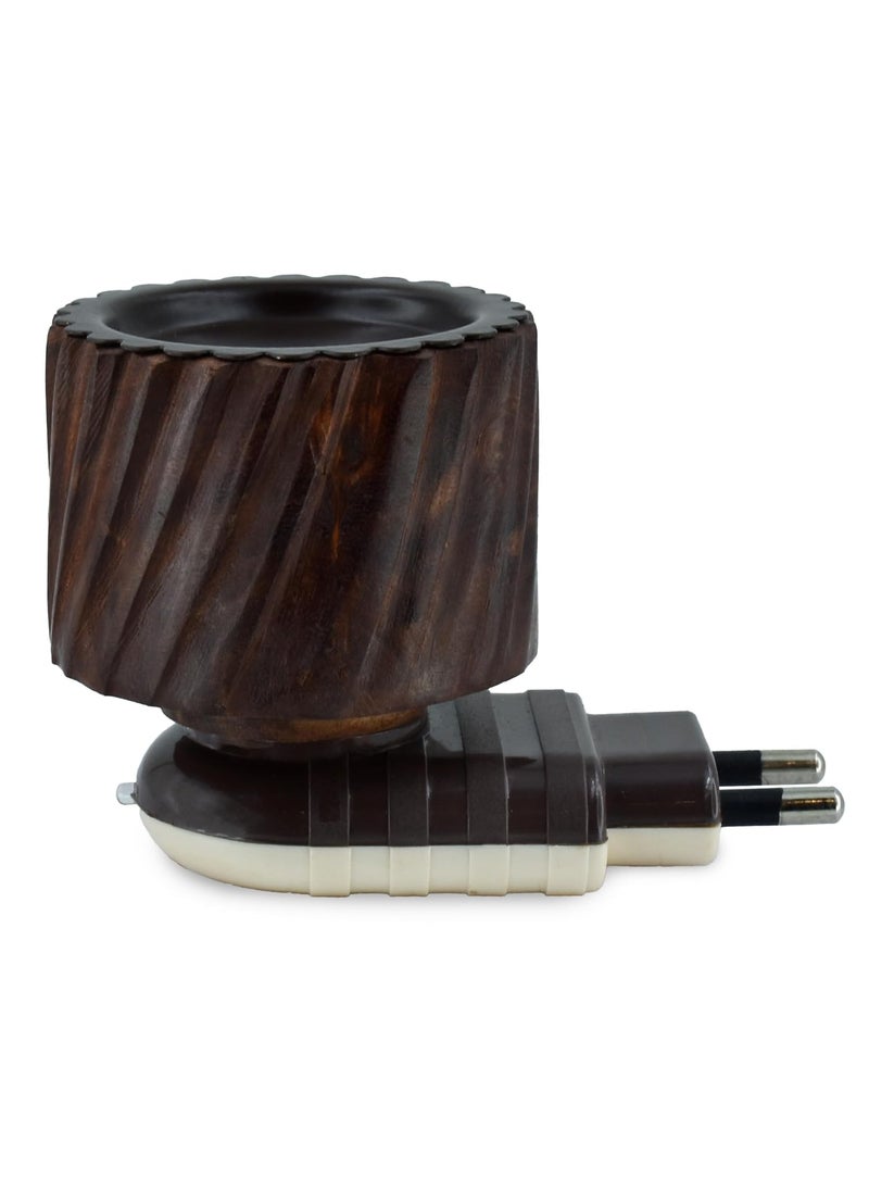 Kriti Life Electric Kapoor Wooden Dani Camphor Aroma Oil Loban Bakhoor Oudh Diffuser Smart Multipurpose Burner for Home Fragrance Arti Mosquito Repellant