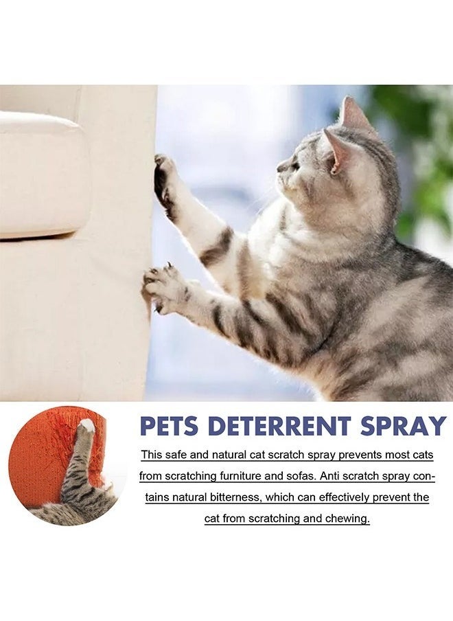 Pets Deterrent Spray，Cat Scratch Deterrent Spray,Stop Cats Scratching Furniture,Stop Spray for Cats and Dogs(50ML)
