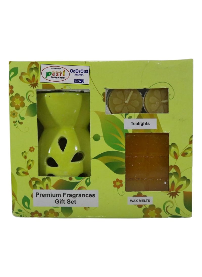 Zenith of Mystic Meadows Handcrafted Green Ceramic Tea Light Holder with Aromatherapy Oil Burner and Wax Warmer Infusing Your Space with Mystical Ambiance and Aromatic Delights