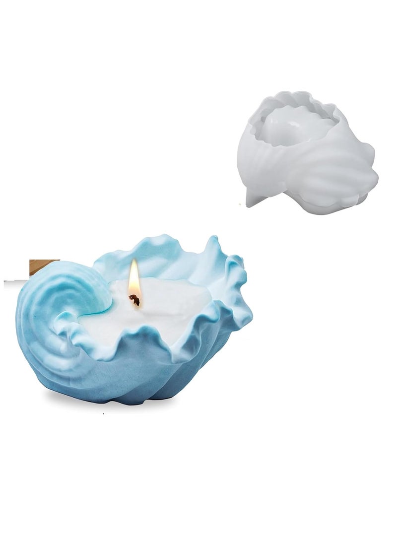 FirstTry Planter Mold I Conch Shell Casting Silicone Epoxy Candlestick Mould I Succulent Concrete Vase Resin Molds I for DIY Handmade Jewelry Trinket Makeup Storage Candle Flower Pot Holder Shell