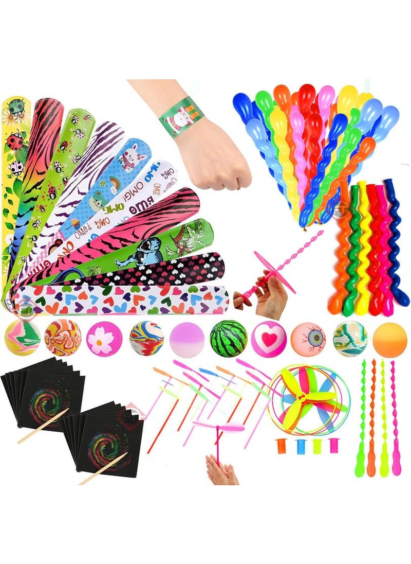 Firstly Rainbow Scratch With Balloons Crazy balls Flying Toys Combo Pack as Return Gifts for Kids of All Age Group 36 pcs