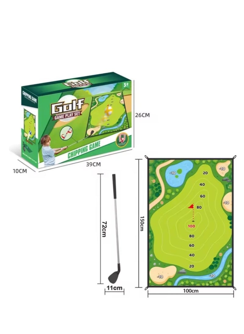 Golf Chipping Game Mat with Golf Club & Sticky Balls – 47