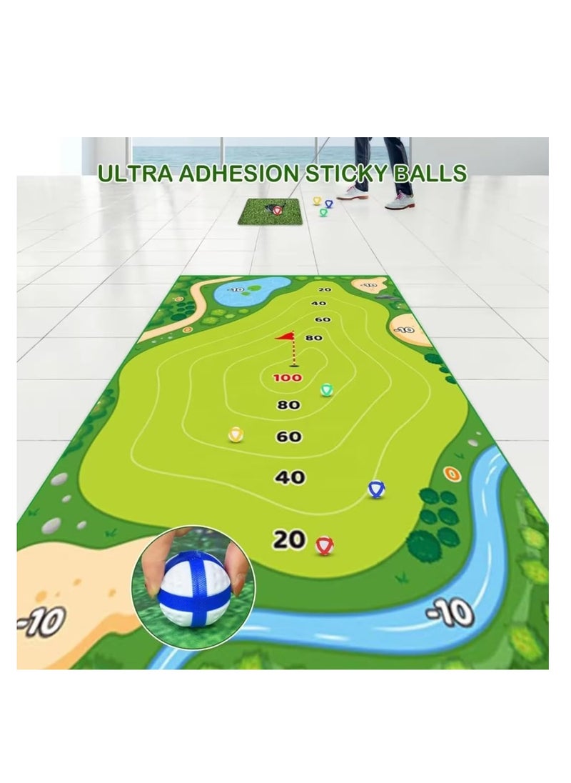 Golf Chipping Game Mat with Golf Club & Sticky Balls – 47