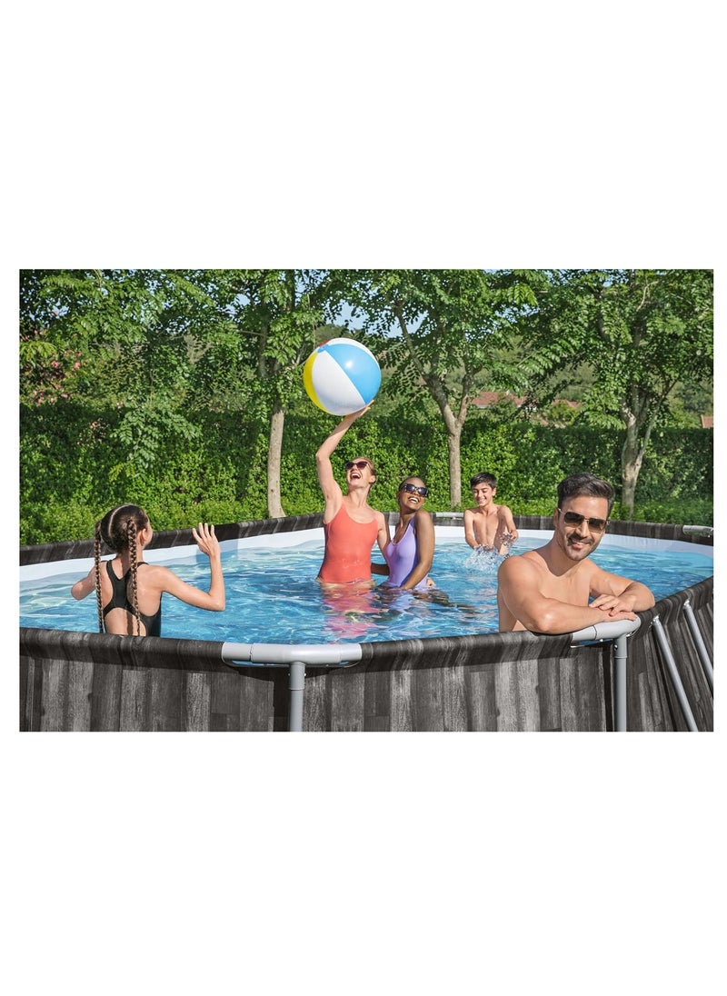 Bestway - Power Steel Oval Pool 6.10x3.66x1.22m