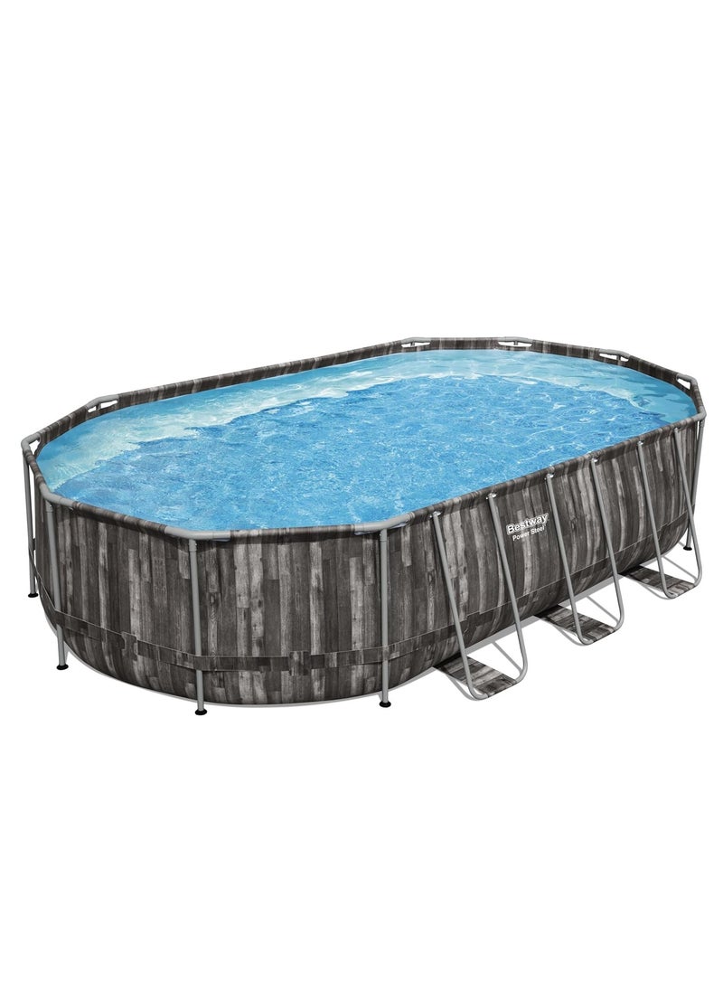 Bestway - Power Steel Oval Pool 6.10x3.66x1.22m