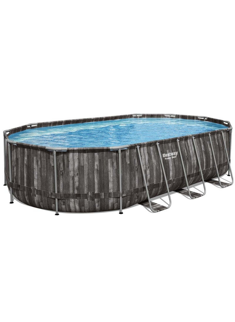Bestway - Power Steel Oval Pool 6.10x3.66x1.22m