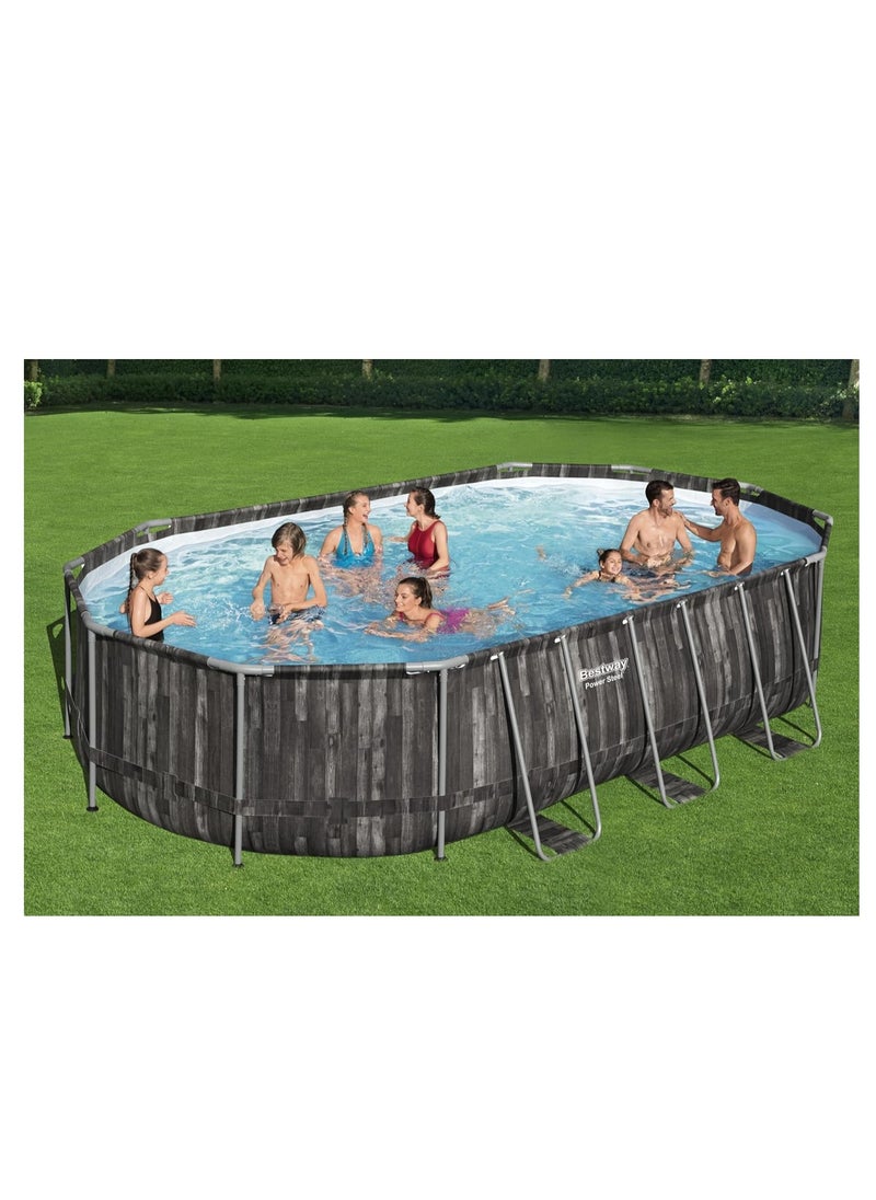 Bestway - Power Steel Oval Pool 6.10x3.66x1.22m