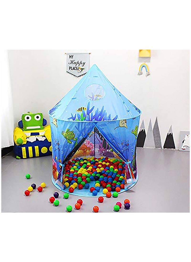 Ocean Play Tent for Kids, Marine Undersea Animals Themed Playhouse Indoor Outdoor Games Party Children Pop Up Foldable Tent Birthday Toy for Boys Girls Baby, Ideal Gift in Holiday & Birthday