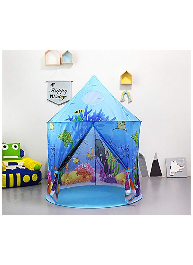 Ocean Play Tent for Kids, Marine Undersea Animals Themed Playhouse Indoor Outdoor Games Party Children Pop Up Foldable Tent Birthday Toy for Boys Girls Baby, Ideal Gift in Holiday & Birthday