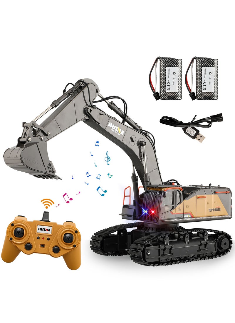 22 Channel RC Excavator Metal Shovel Independent Arms 1/14 Scale, Professional Remote Control Construction Vehicles, Boy Toys Best Gift for 8+ Years Old Boys Adults