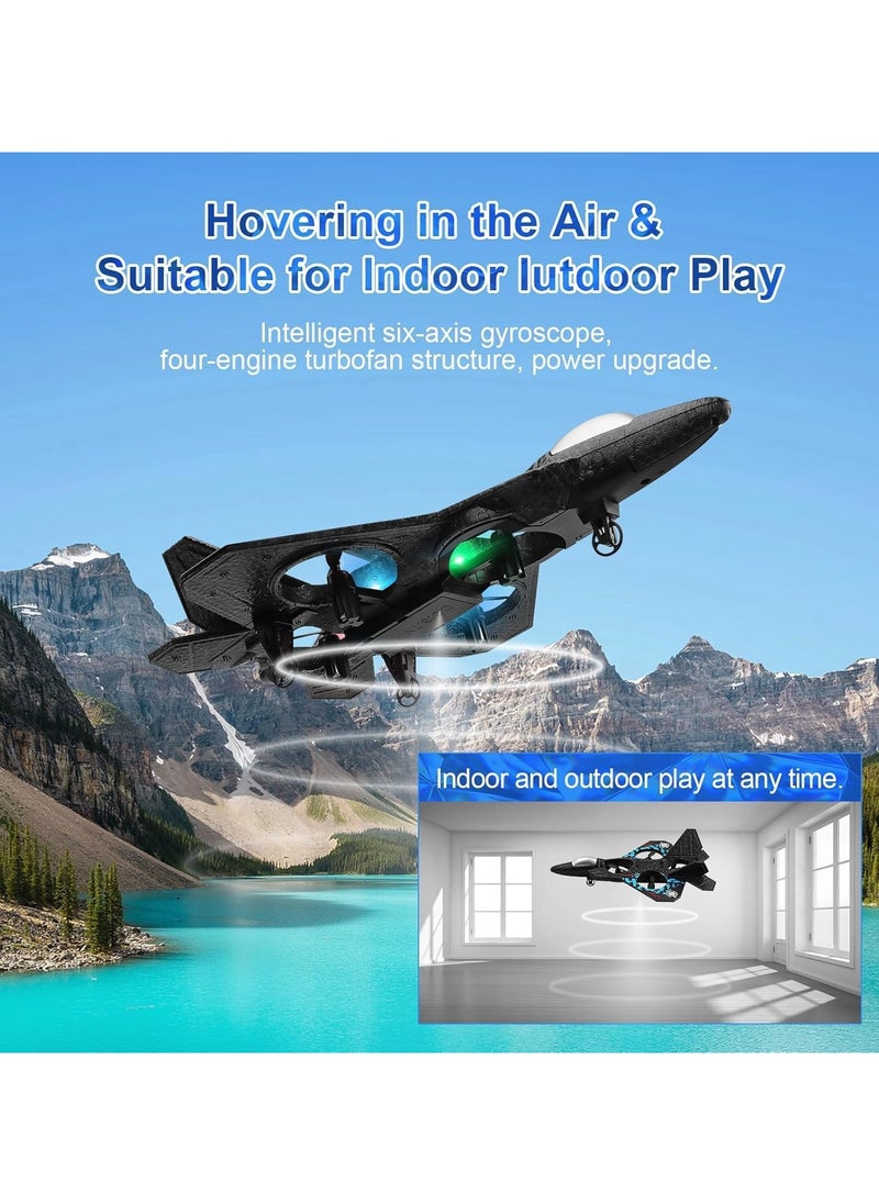 RC Jet Fighter Drone - LED Lights, USB Charging & Remote Control Airplane Toy for Kids & Adults