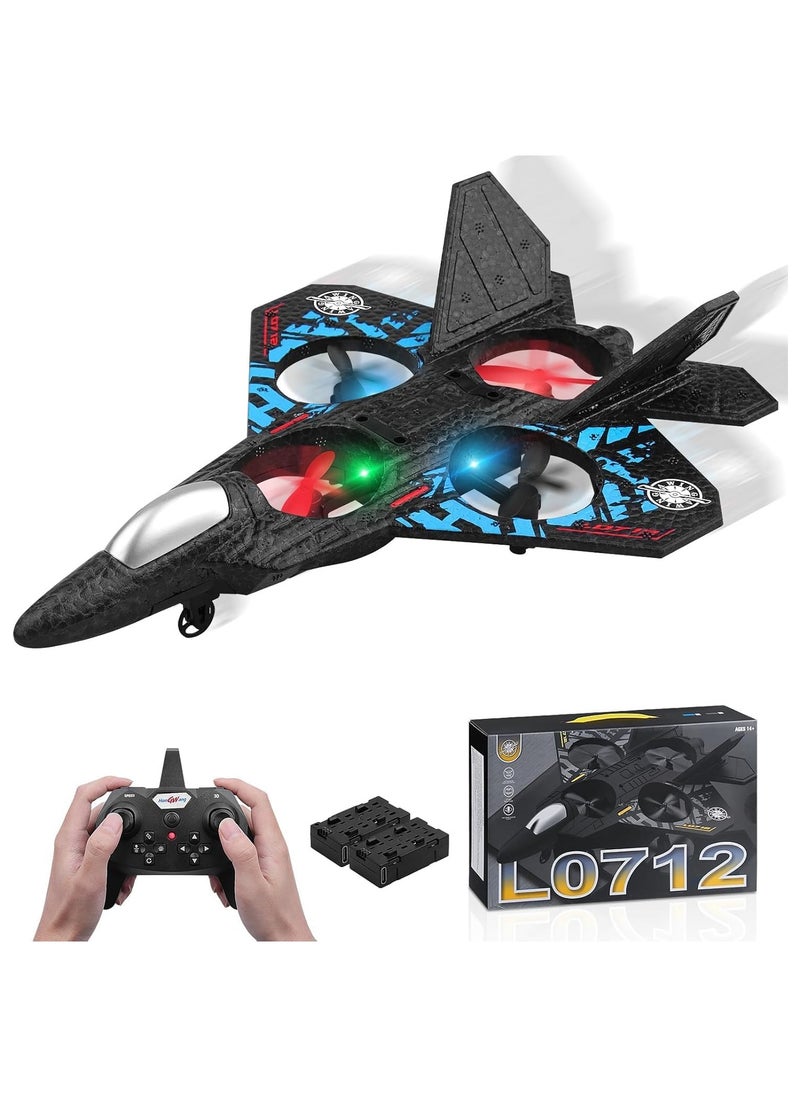RC Jet Fighter Drone - LED Lights, USB Charging & Remote Control Airplane Toy for Kids & Adults