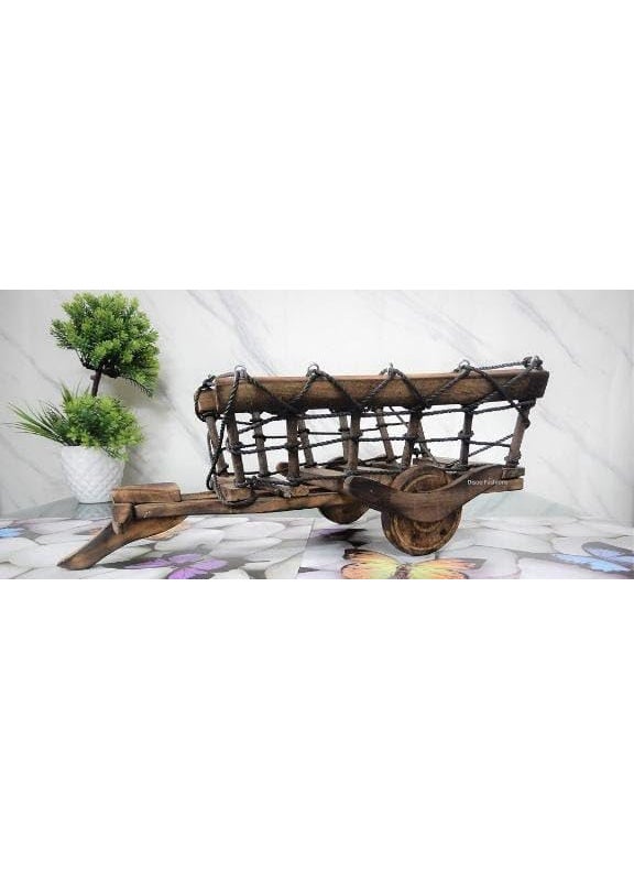 SHIV GANGA EXPORT Wooden Bullock Cart Decorative Showpiece Handcrafted Village Art Antique Brown