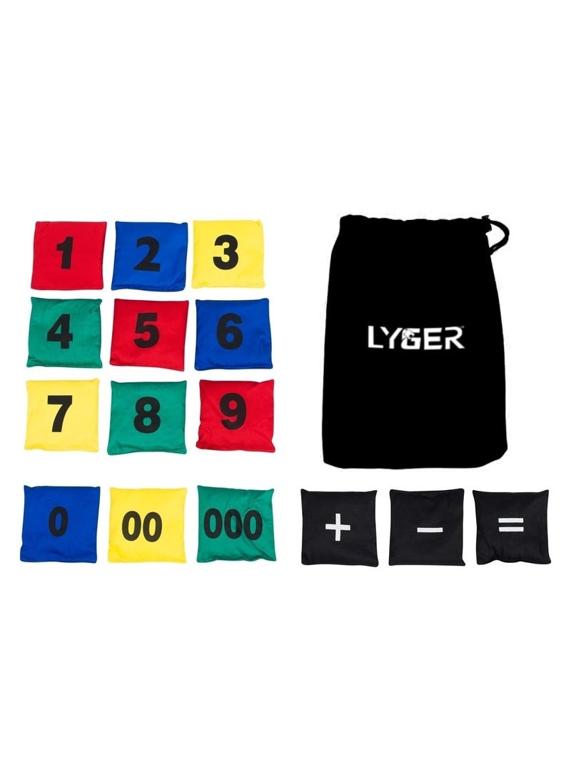 LYGER Educational Numbered Bean Bags Number 110 Pack of 10 Multicolor