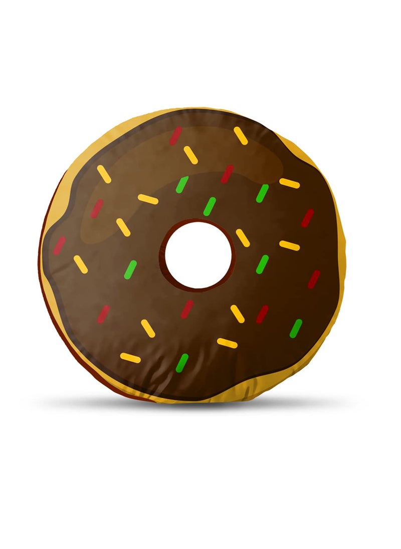 MUKESH HANDICRAFTS Velvet Fabric Donut Doughnut Cushion Plush Pillow Soft Toys 14x14 inches Multicolour