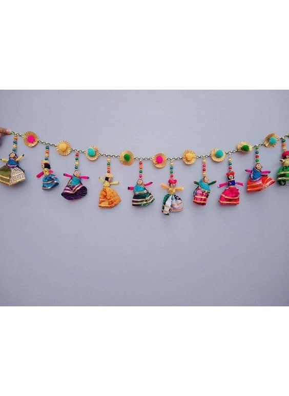 Sellplus Puppet with Gota Chakri Colorful Beads Bandhanwar for Home DecorationGanesh Chaturthi All Festival Decor