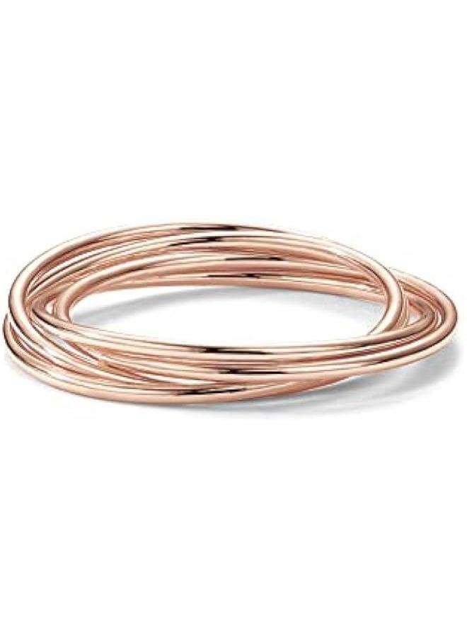 14K Plated Interlocked Rolling Anxiety Fidget Ring for Women and Men - Stacking Gold Ring