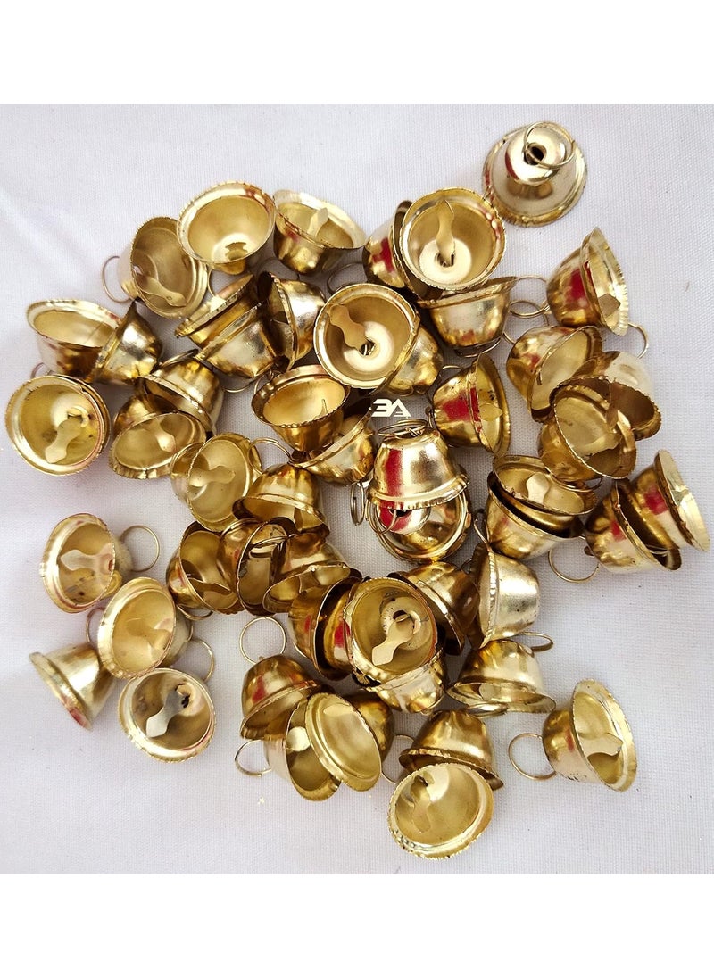 Hobby Tek Golden Metal Bells Used for Hobby Crafts and Decoration50 Pieces 15cm