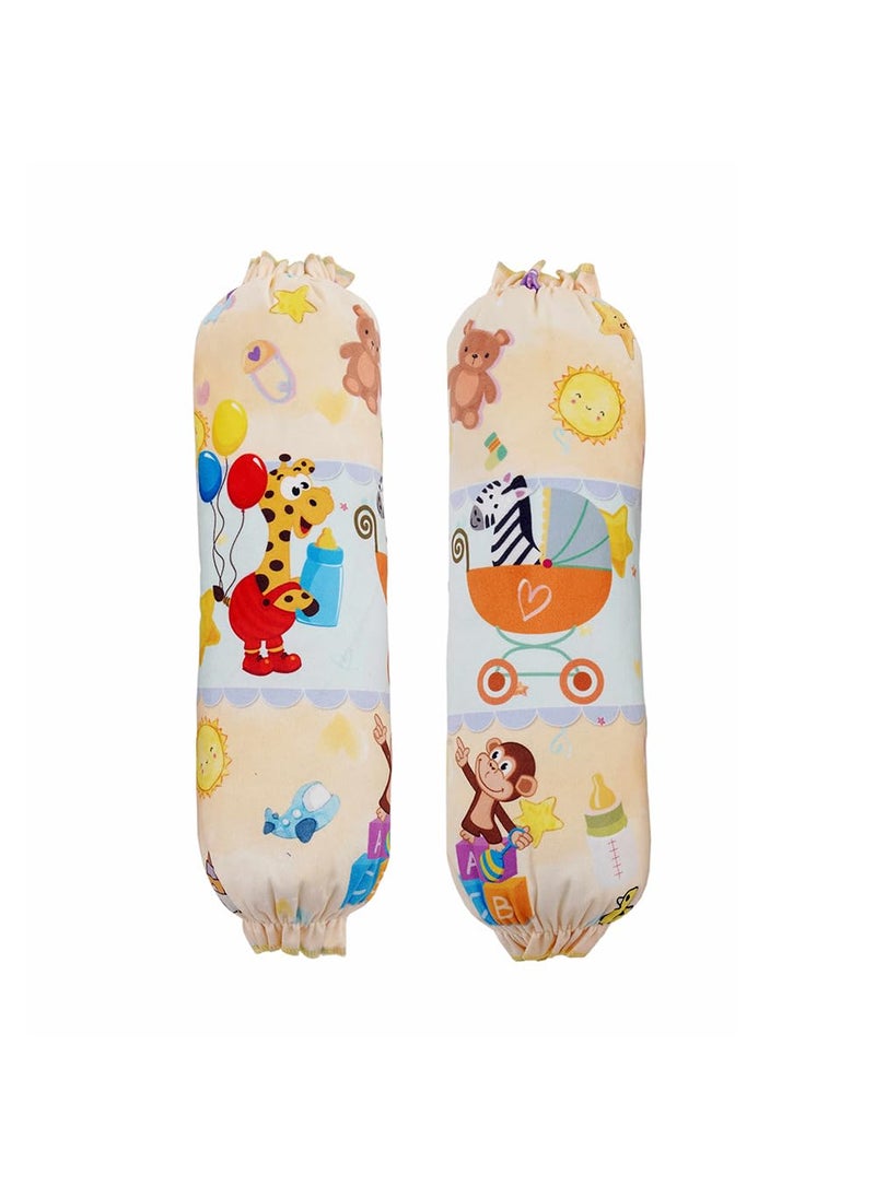 BabyMoo Zebra in Pram 2 Pcs Velvet Large Bolster Set Yellow
