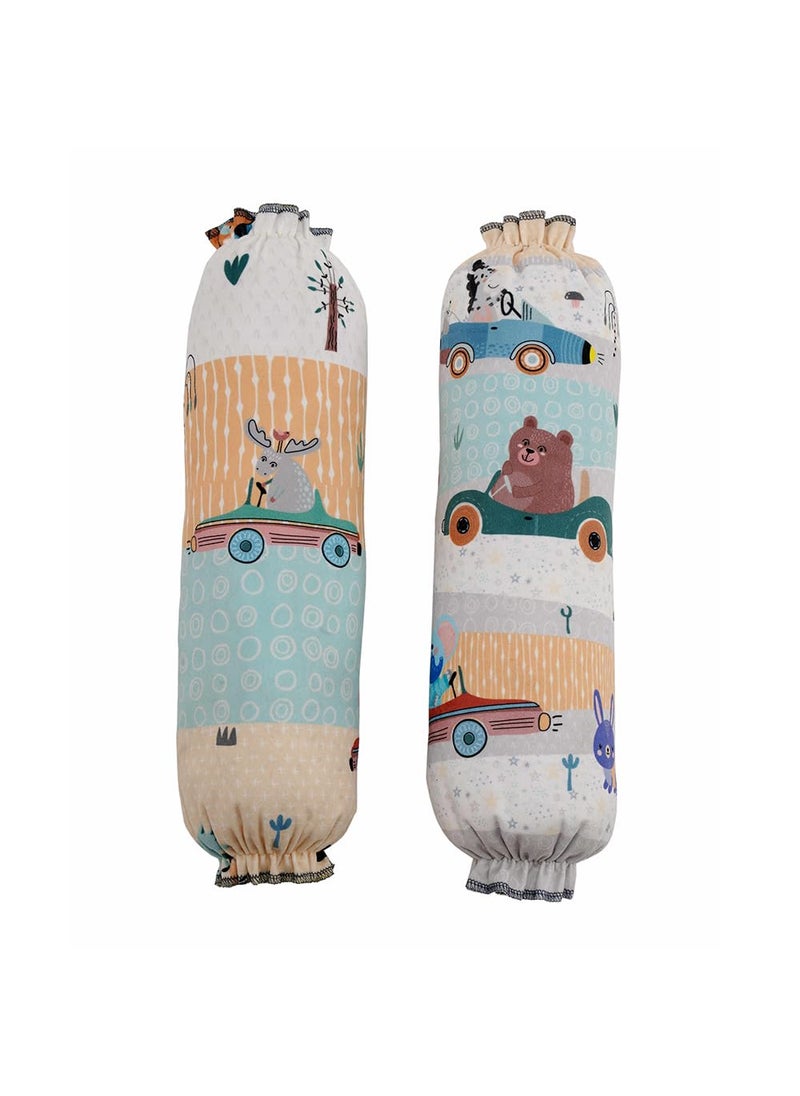 BabyMoo Animal Safari 2 Pcs Velvet Large Bolster Set Yellow