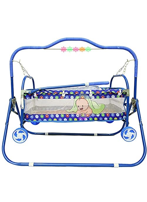 BACHAA JI TOY Kids jhulla for Baby 0 to 12 Months Sleeping Baby palna New Born Baby Blue