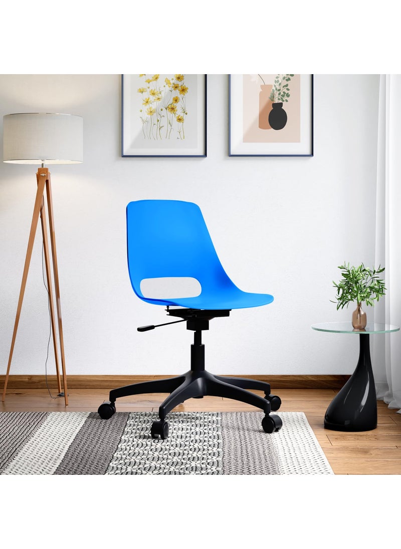 GODREJ INTERIO Chair Shine 360 Adjustable Height Revolving Chair Azure Blue Sizemark 6 1Year Warranty
