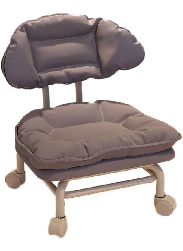 BLURISM Gaming Chair 360 Rotating Low Stool Rolling Pulley Stool Low Stool with Wheels Shoe Changing Makeup Cleaning with Wheels Pedicure Massage SPA and Home Grey