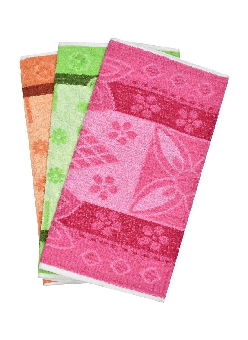 TUNI MANI 100 Cotton 500GSM Turkish HairHand Towel MulticolourSize 17 x 35 inches 43cm x 90cm Green Combo