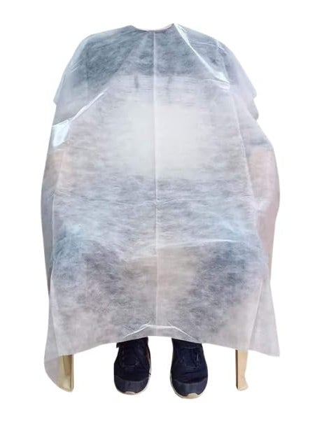 Adaamya 25 Pcs Mens and Womens Disposable Apron Sheet for Hair Dyeing and Cutting White