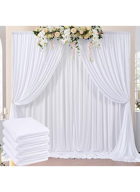 White curtains backdrop for decoration white net curtains for background decoration background clothes white net curtain for decoration back drop net curtain 3