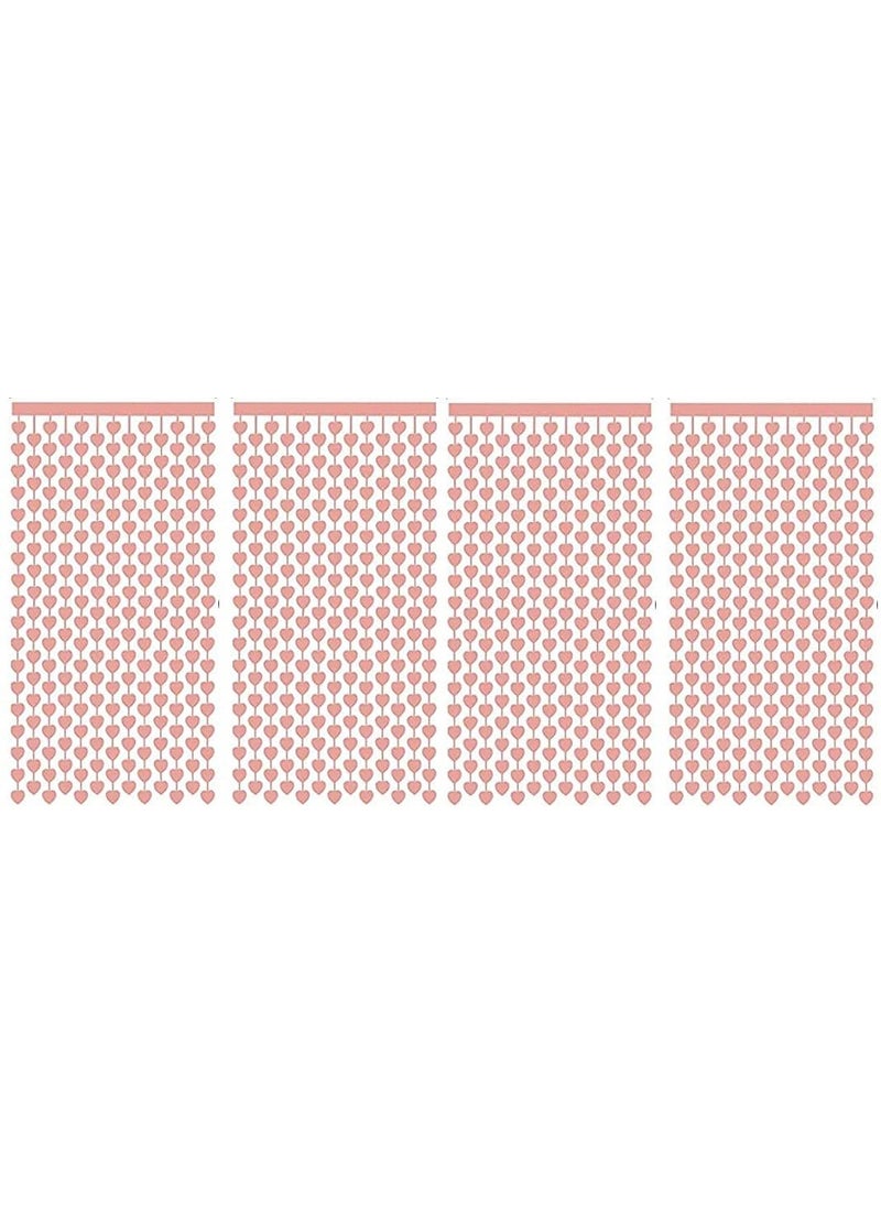 WOLFANO 4 Pieces Special Party Rose Gold Curtains Heart Decorations Items Backdrop Curtains for Photo Booth for Birthday Bachelorette Celebrations