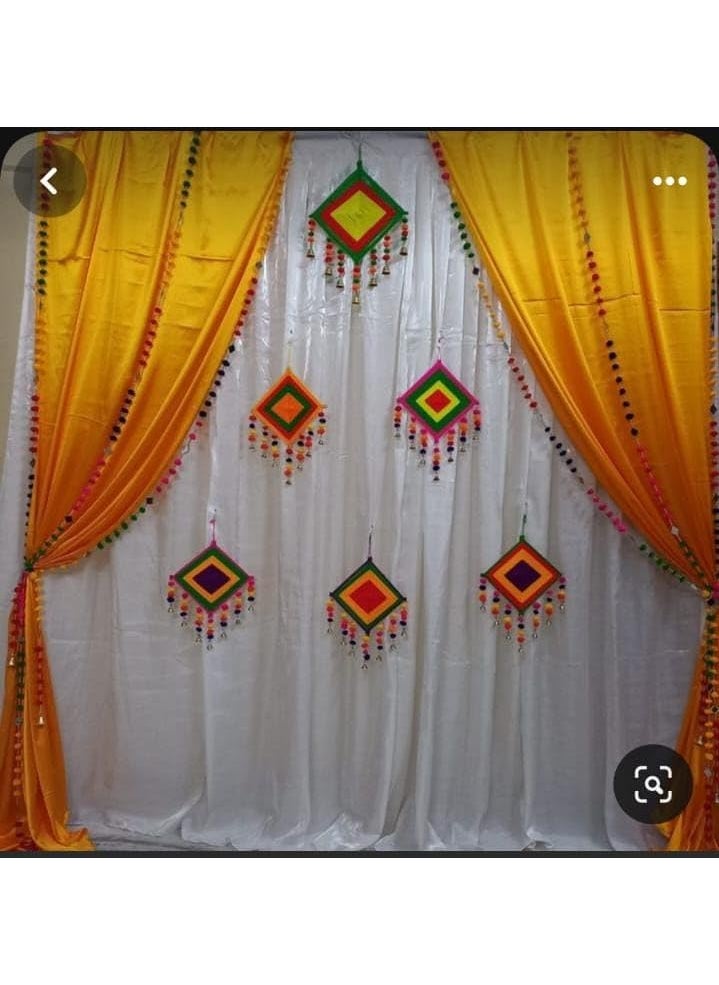 Sellplus Backdrop Setup for Mehndi haldi Marrige Pooja ganpati Home Decoration Combo of Marigold Strings Set 3