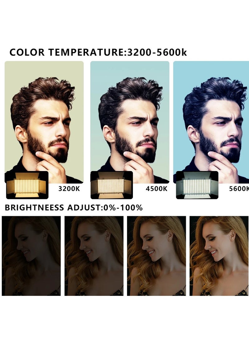 RGB LED Video Light With 1.6m Stand Kit, 360° Full Color, 40W Dimmable  Color Studio Panel Lights for Gaming Streaming  Photography