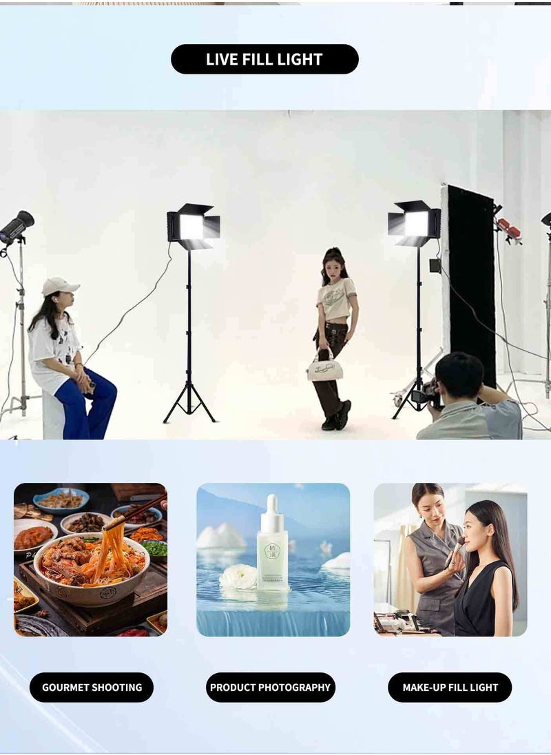 RGB LED Video Light With 1.6m Stand Kit, 360° Full Color, 40W Dimmable  Color Studio Panel Lights for Gaming Streaming  Photography