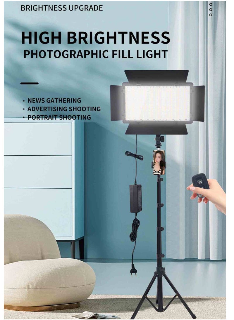 RGB LED Video Light With 1.6m Stand Kit, 360° Full Color, 40W Dimmable  Color Studio Panel Lights for Gaming Streaming  Photography