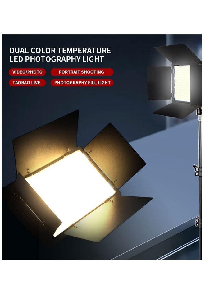 600 LED Video Light Kit – Rechargeable & Plug-Powered Camera Video Light, 3200K-5600K Adjustable Color Temperature, Ideal for Video Conferencing, Live Streaming, Photography, and Filming