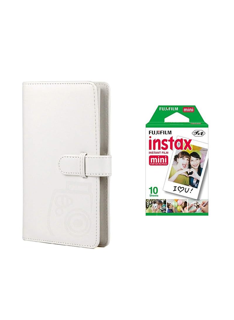 ZENKO 2x3 inch Mini Photo Album 96 Photo Pocket Storage Album for Instant mini film used in Mini 12119 9070Liplay Evo with 10x1 mini film Ice White