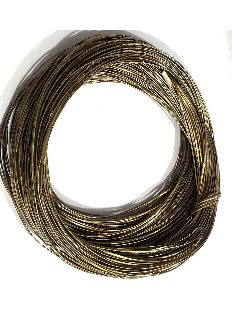 OMX 40 Mtr Cord Size 2mm x 1 mm Flat Leather PU Strip Faux Leather Cord Synthetic Leather Strap Artificial Leather String Dk Copper Brown