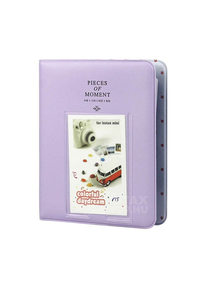 FotoCart 128 Pockets Mini Film Photo Album PU Leather Cover for Fujifilm Instax Mini LiPlay 11 9 8 7s 70 90 Link Instant Camera 3 Inch Polaroid Picture Name Card Holder Light Purple 128 Photo Album