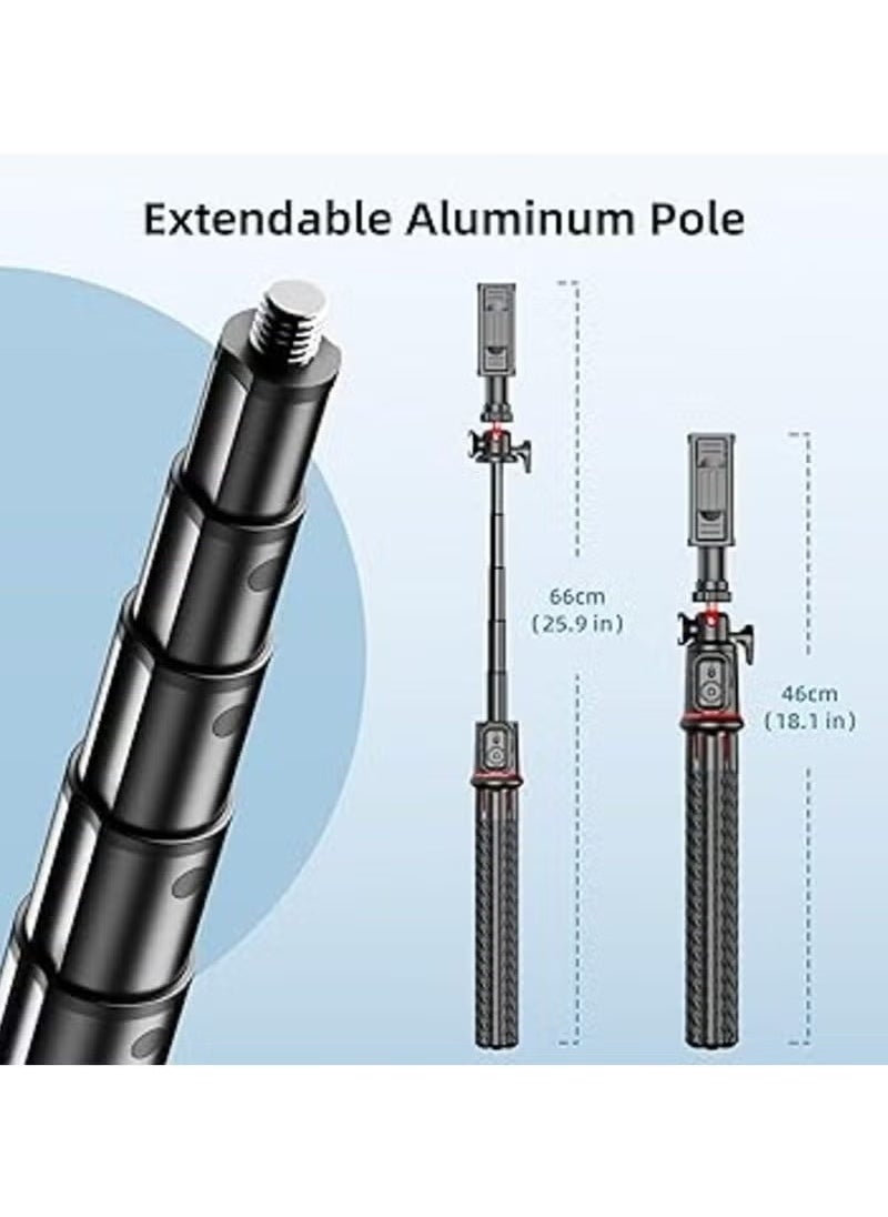 Flexible Camera Tripod – Extendable Cell Phone Tripod Stand with Wireless Remote, 360° Rotation, Adjustable Height, Sturdy Design – Perfect for Vlogging, Photography, and Video Recording