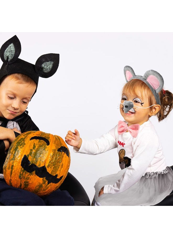 6 Pieces Mouse Costume Accessory Set Mice Headband Mouse Ears Nose Bow Tie Tail Tutu Skirt Gloves for Kids Adult Carnival World Book Day Cosplay Halloween Party