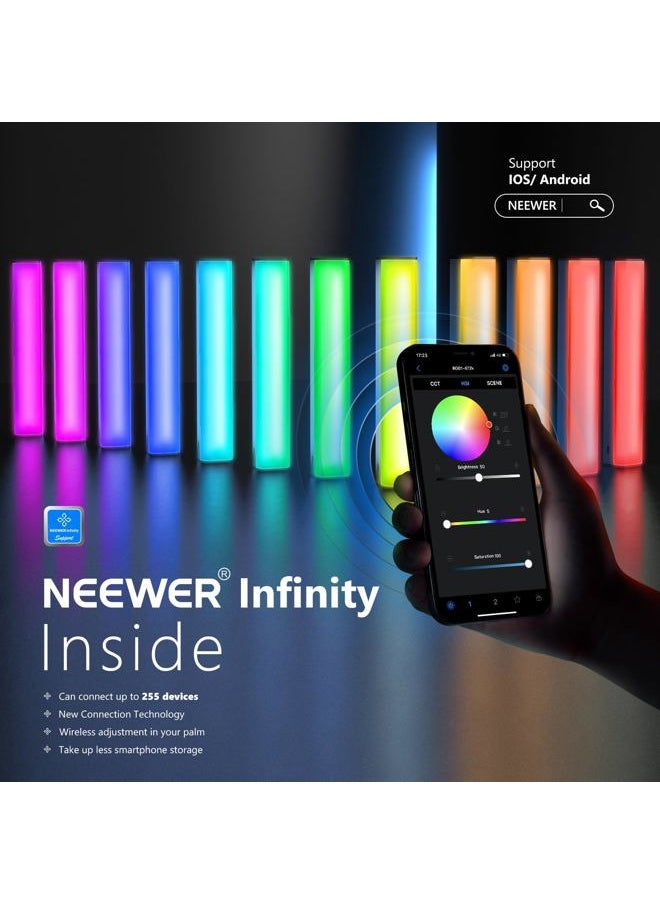 RGB LED Video Light Stick, Touch Bar & APP Control, Magnetic Handheld Photography Lighting Wand, Dimmable 3200K~5600K CRI98+ Full Color LED Light with 6400mAh Battery, 17 Scenes, RGB1