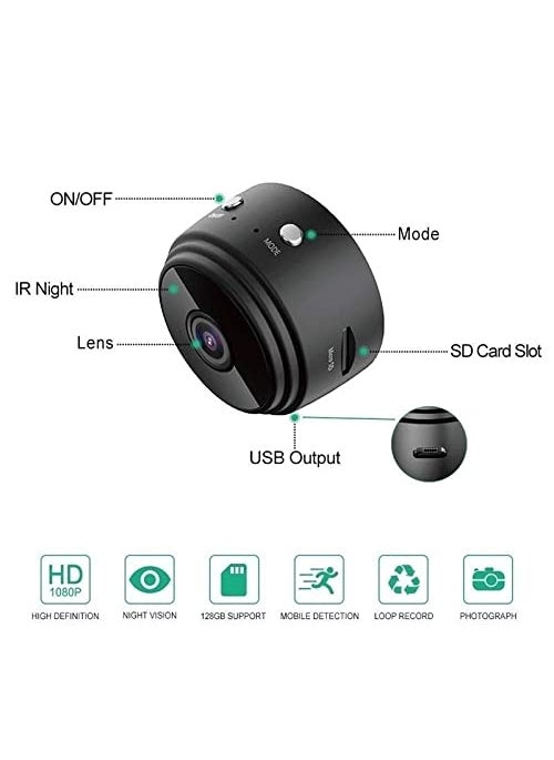 WiFi CCTV Security Camera for Home Outdoor High HD Focus Magnet Mini WiFi Magnetic Live Stream Night Vision IP Wireless 1080P Audio Video Camera for Home Offices Security