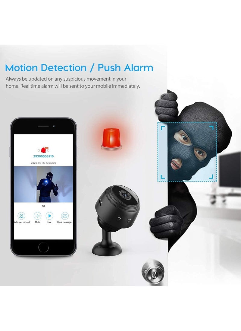 WiFi CCTV Security Camera for Home Outdoor High HD Focus Magnet Mini WiFi Magnetic Live Stream Night Vision IP Wireless 1080P Audio Video Camera for Home Offices Security